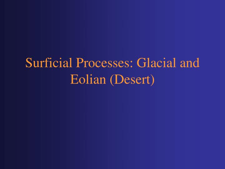 surficial processes glacial and eolian desert
