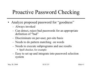 Proactive Password Checking