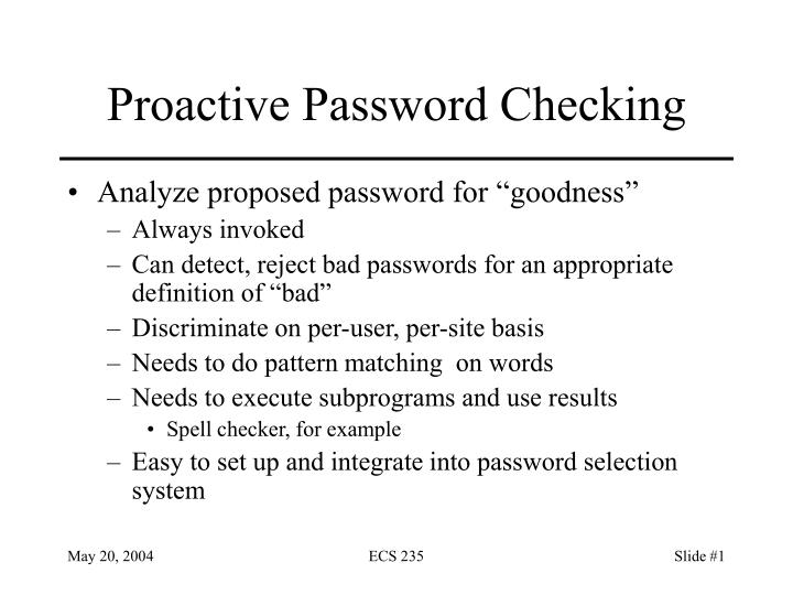 proactive password checking