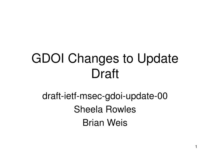gdoi changes to update draft