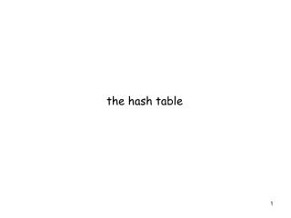 the hash table