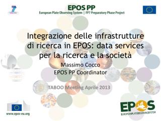 Massimo Cocco EPOS PP Coordinator