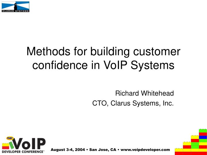 methods for building customer confidence in voip systems