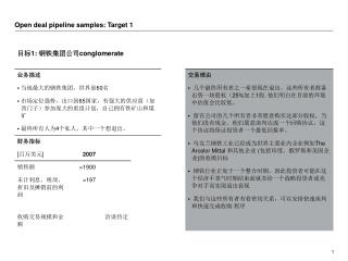 Open deal pipeline samples: Target 1