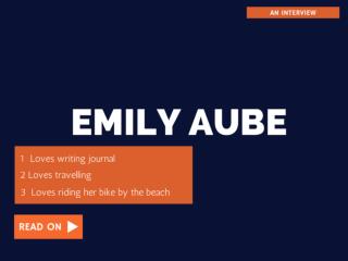 Emily Aube on how to deal with anxiety and panic attacks
