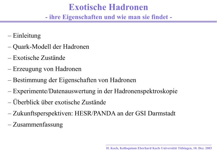 exotische hadronen