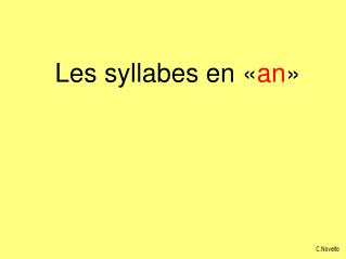 les syllabes en an