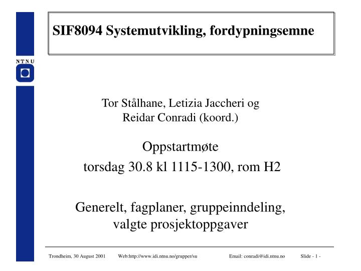 sif8094 systemutvikling fordypningsemne