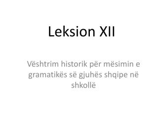 leksion xii