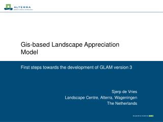 Gis-based Landscape Appreciation Model