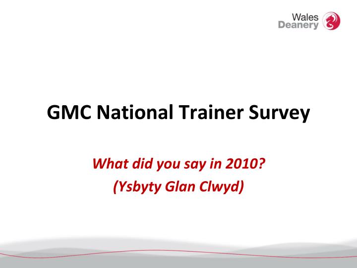 gmc national trainer survey