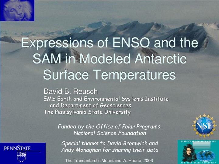 expressions of enso and the sam in modeled antarctic surface temperatures