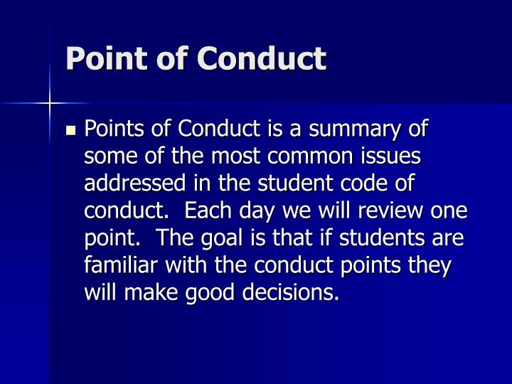 point of conduct