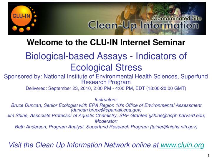 welcome to the clu in internet seminar