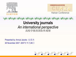 University journals An international perspective ??????????