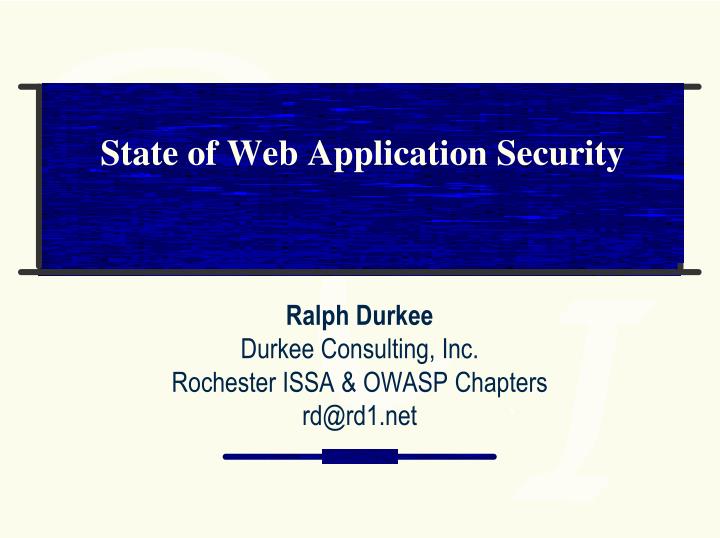 state of web application security