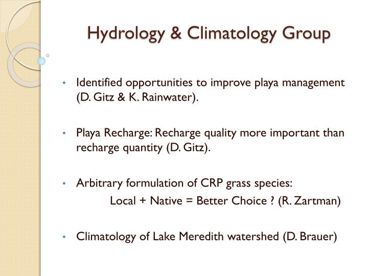 hydrology climatology group