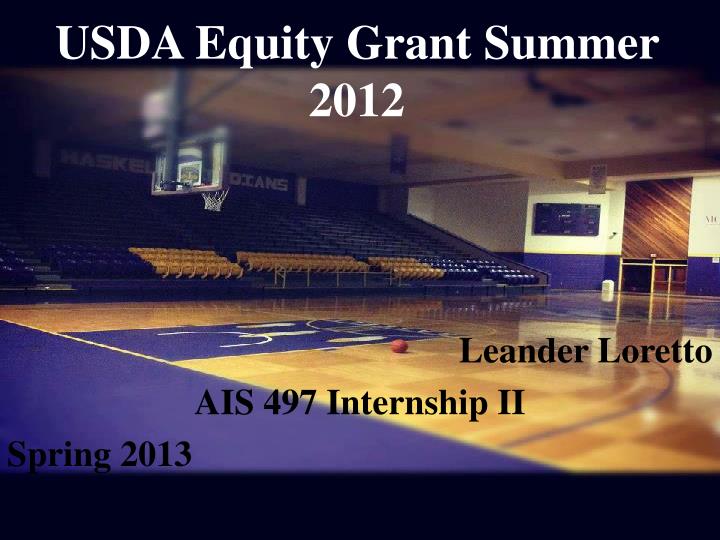 usda equity grant summer 2012