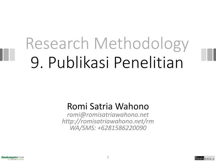 research methodology 9 publikasi penelitian