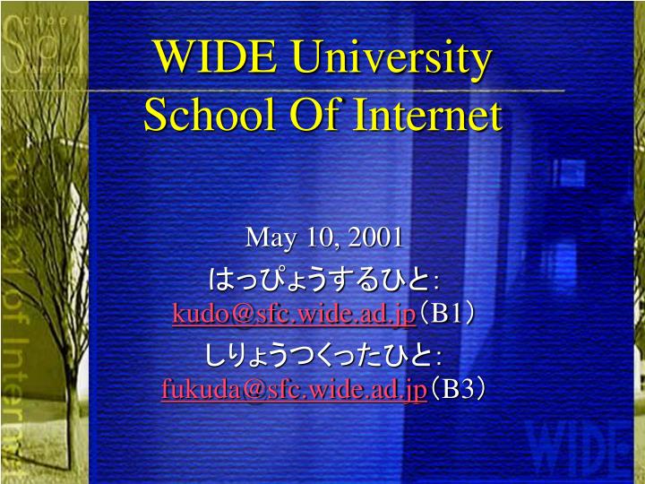 wide university school of internet