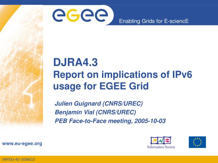djra4 3 report on implications of ipv6 usage for egee grid