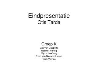 eindpresentatie otis tarda