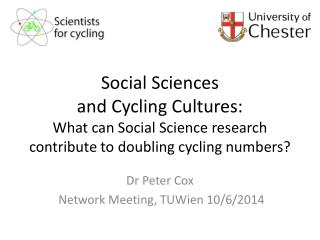 Dr Peter Cox Network Meeting, TUWien 10/6/2014