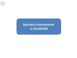 Business Environment i n ECUADOR