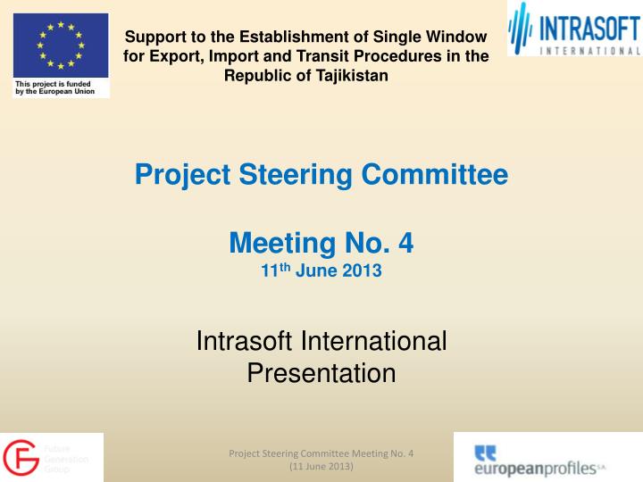 project steering committee meeting no 4 11 th june 2013