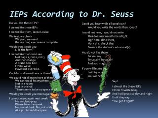 IEPs According to Dr. Seuss