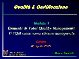 qualit certificazione