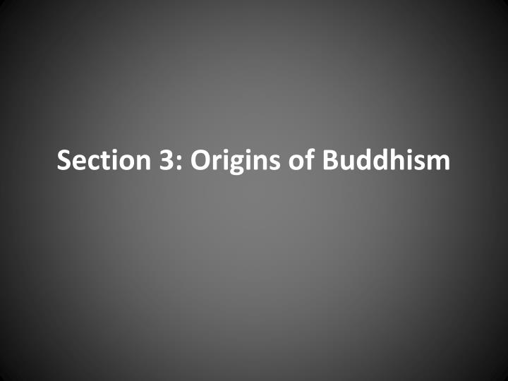 section 3 origins of buddhism