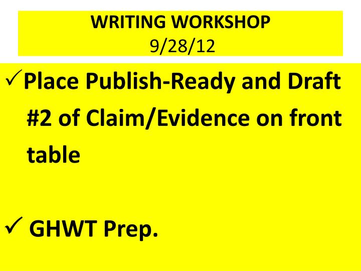 writing workshop 9 28 12