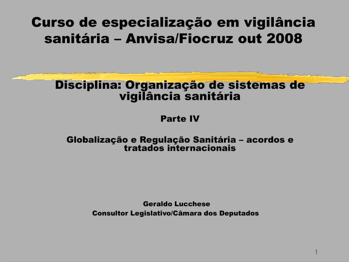 curso de especializa o em vigil ncia sanit ria anvisa fiocruz out 2008