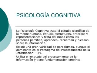psicolog a cognitiva