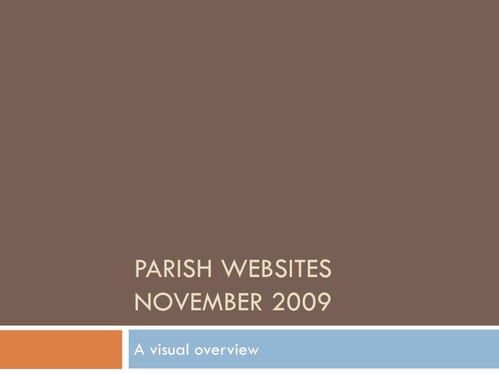 parish websites november 2009