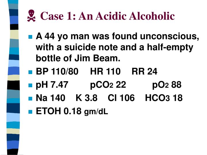 case 1 an acidic alcoholic