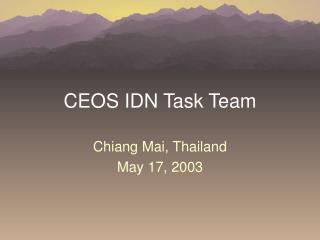 CEOS IDN Task Team