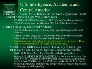 U.S. Intelligence, Academia and Central America