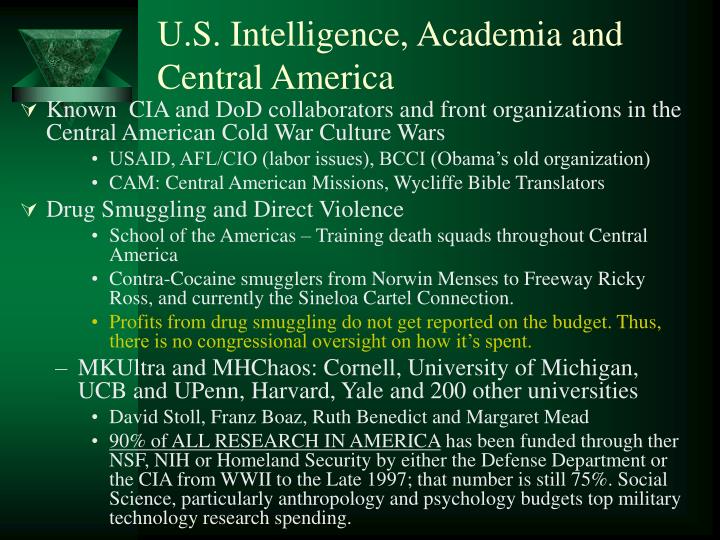 u s intelligence academia and central america