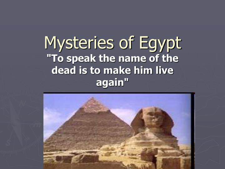 mysteries of egypt