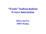 “Exotic” hadron-hadron S-wave Interaction - slide 1