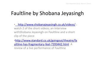 Faultline by Shobana Jeyasingh