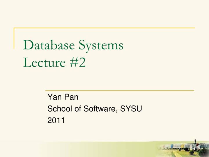 database systems lecture 2
