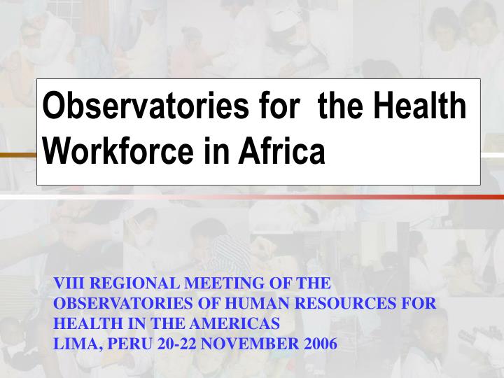observatories for the health workforce in africa