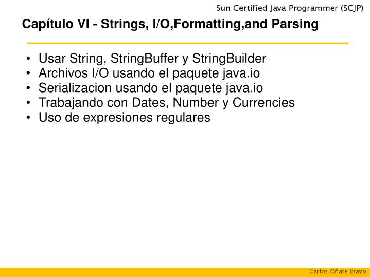 cap tulo vi strings i o formatting and parsing