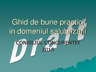 ghid de bune practici in domeniul salubrizarii