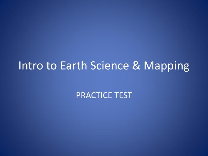 intro to earth science mapping