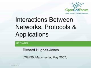 Interactions Between Networks, Protocols &amp; Applications
