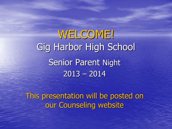 welcome gig harbor high school